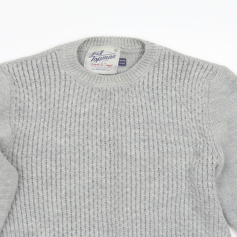 Topman Mens Grey   Pullover Jumper Size S
