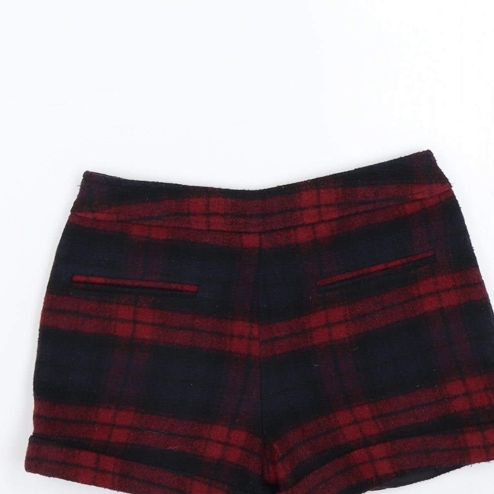 Nutmeg Girls Red Check  Cut-Off Shorts Size 6-7 Years