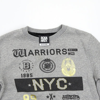 BCK & HRSY Boys Grey   Pullover Jumper Size 11-12 Years