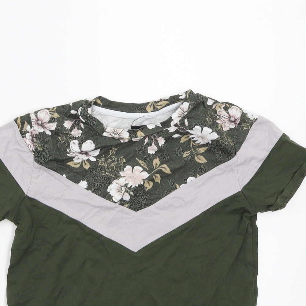 River Island Boys Green Floral  Basic T-Shirt Size 7 Years