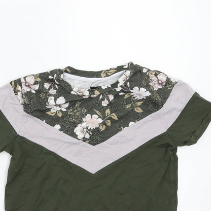 River Island Boys Green Floral  Basic T-Shirt Size 7 Years