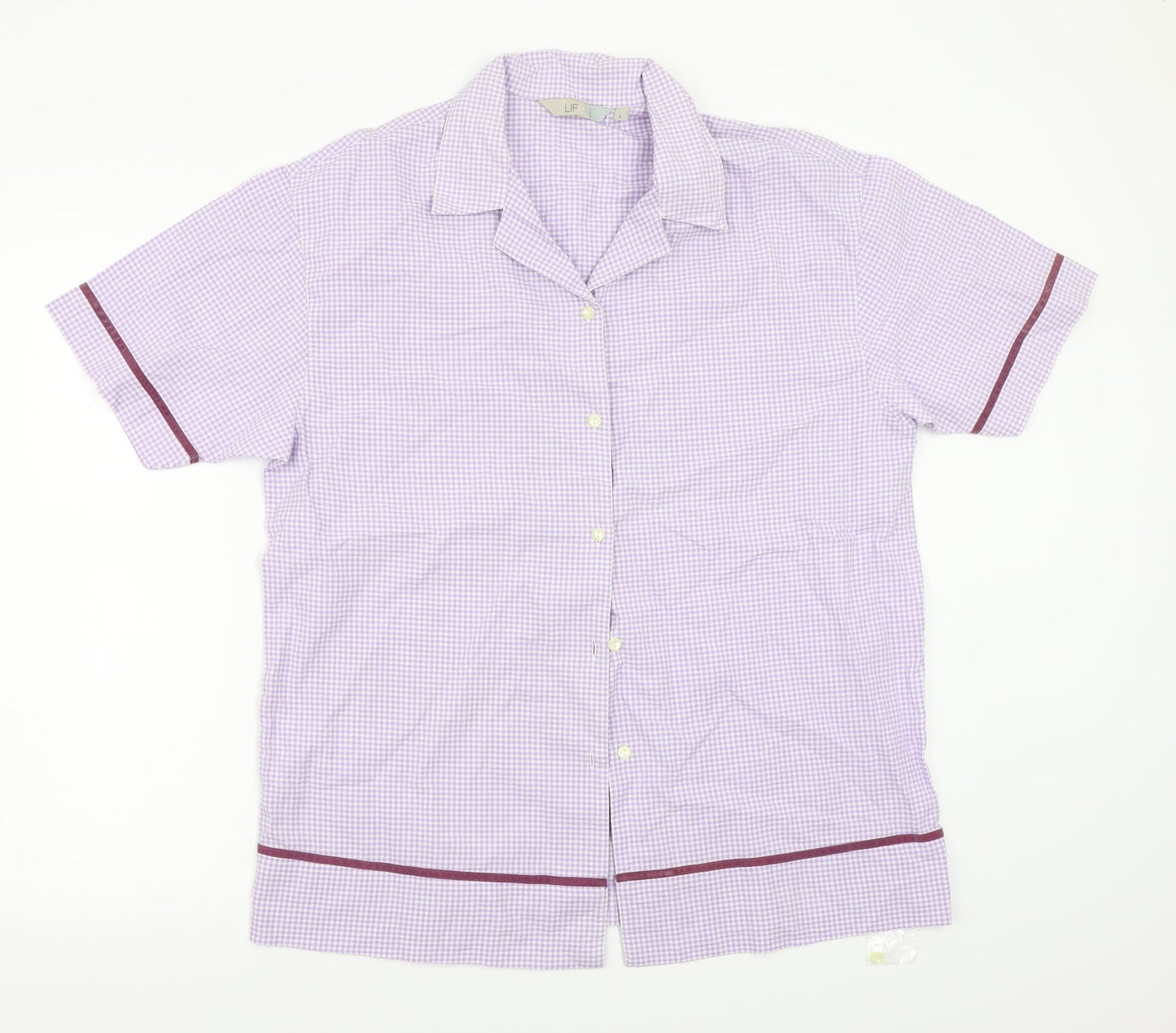 Womens UK Size L Jeff&Co Purple Basic Button-Up