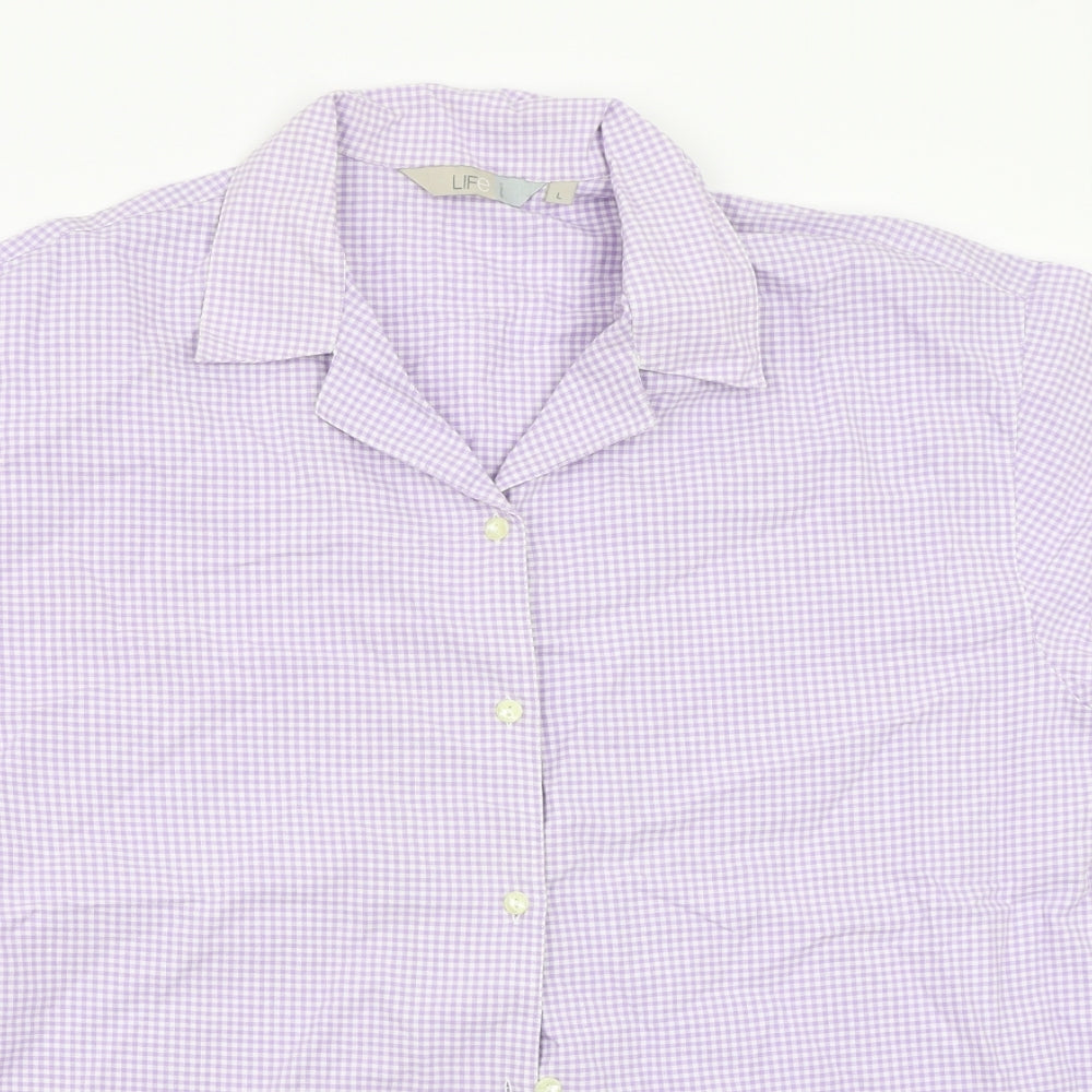 Womens UK Size L Jeff&Co Purple Basic Button-Up