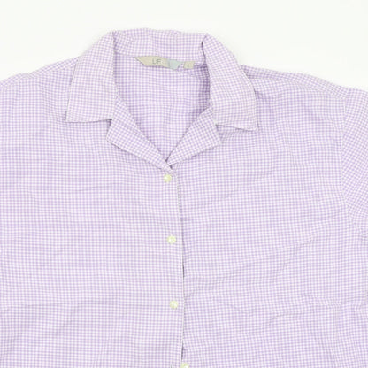Womens UK Size L Jeff&Co Purple Basic Button-Up