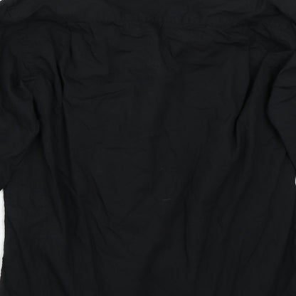Mens UK Size 15.5 Cedar Wood State Black  Button-Up Long Sleeve Casual Shirt