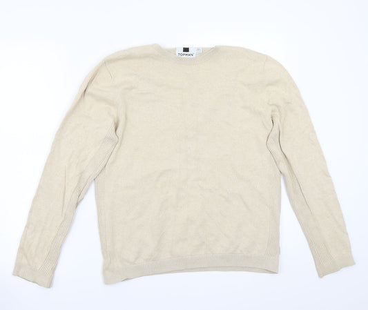 Topman Mens Beige   Pullover Jumper Size L