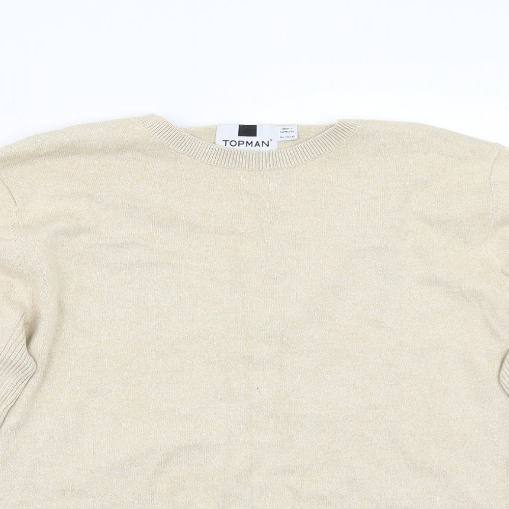 Topman Mens Beige   Pullover Jumper Size L