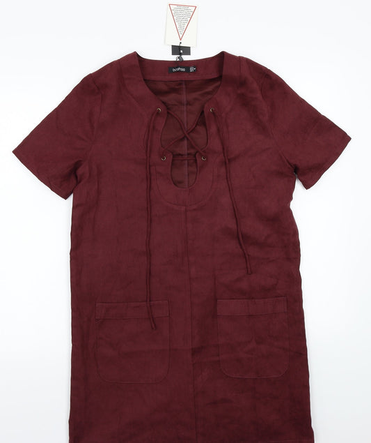 Boohoo Womens Purple   A-Line  Size 8