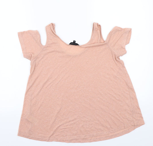 Womens UK Size 8 Newlook Pink Basic T-Shirt