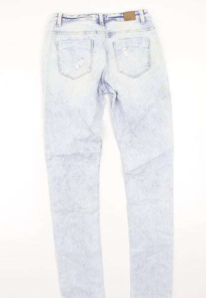 Denim & Co. Womens Blue   Skinny Jeans Size 8 L28 in