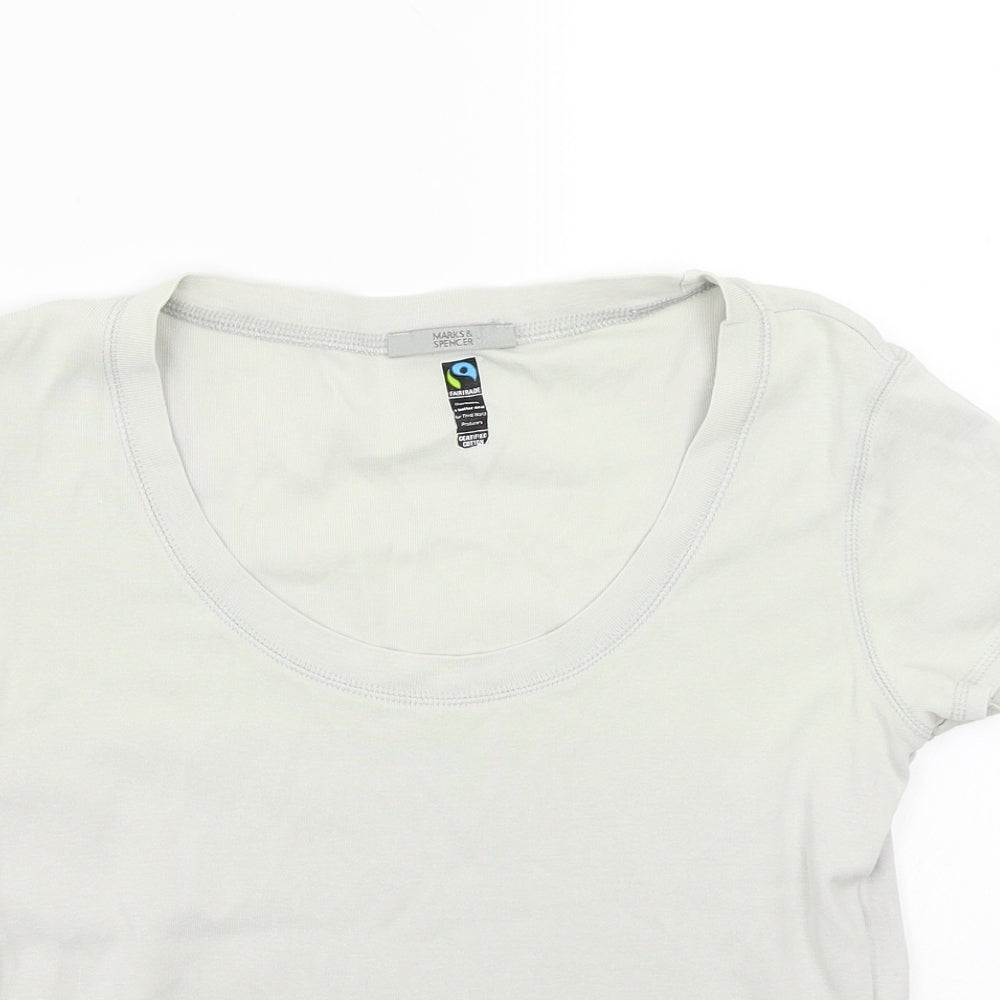 Womens UK Size 12 Marks and Spencer Grey Basic T-Shirt