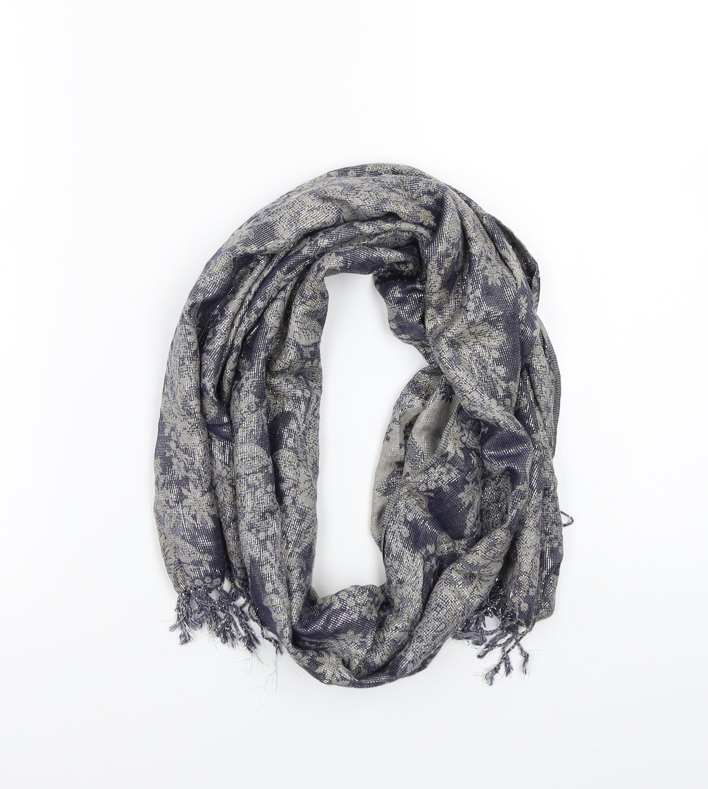 Preworn Womens Grey Floral   Scarf