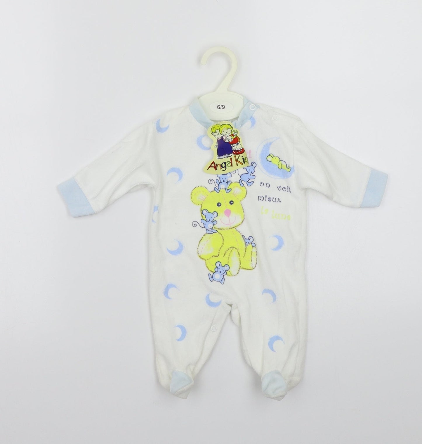 Angel Kids Girls White   Babygrow One-Piece Size 6-9 Months