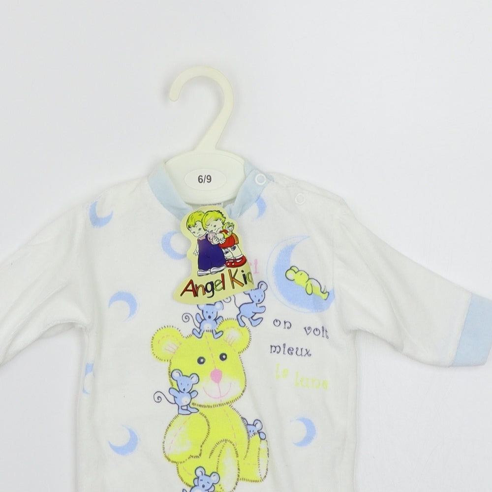 Angel Kids Girls White   Babygrow One-Piece Size 6-9 Months