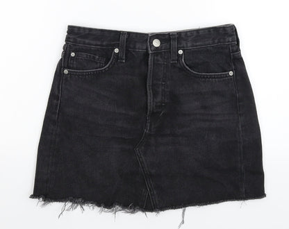 H&M Womens Black  Denim A-Line Skirt Size 8