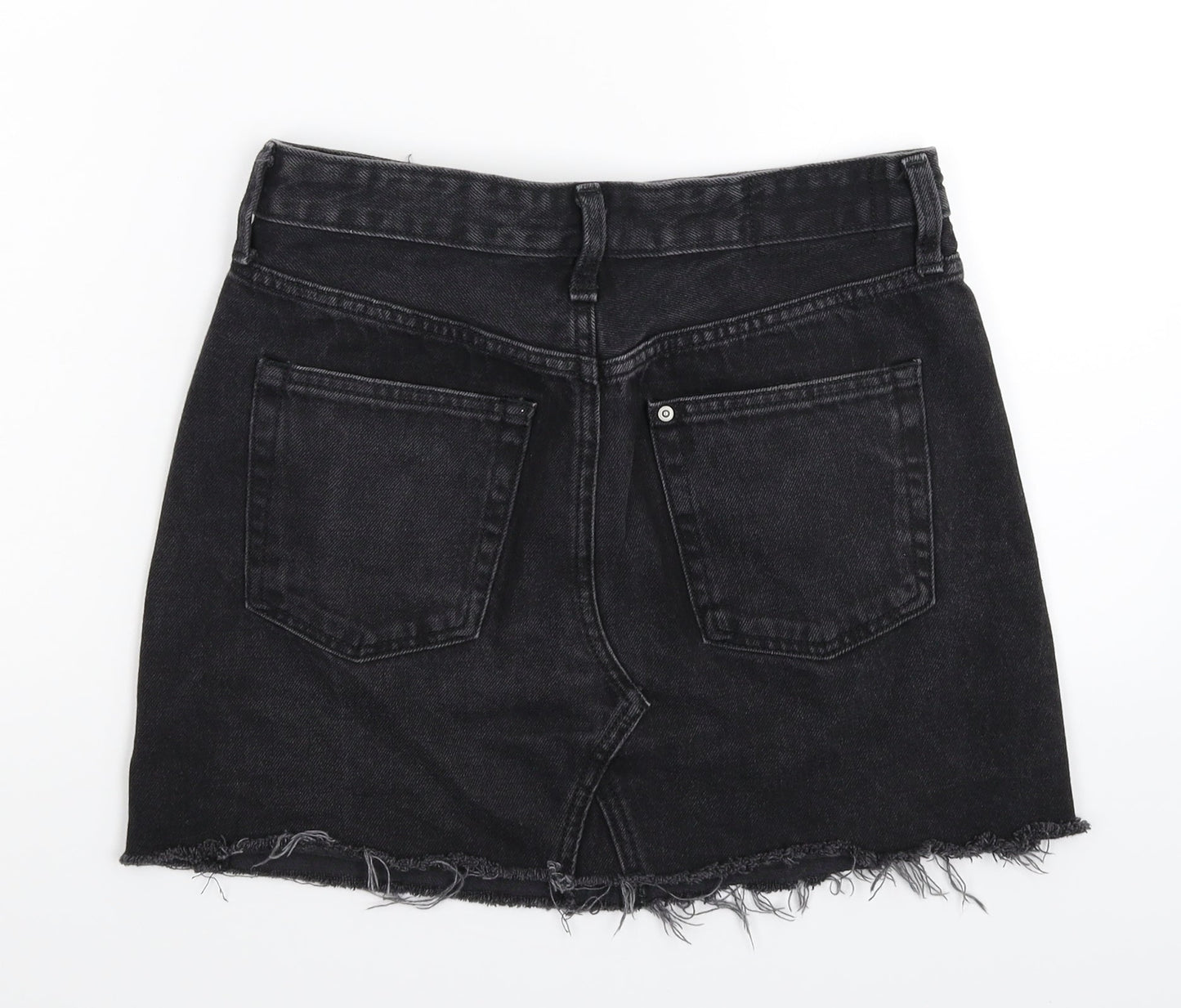 H&M Womens Black  Denim A-Line Skirt Size 8