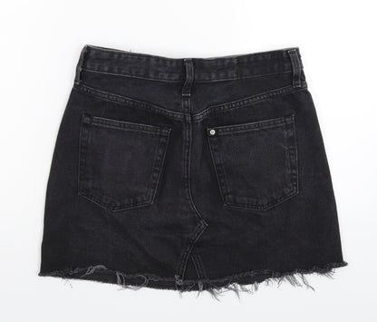 H&M Womens Black  Denim A-Line Skirt Size 8