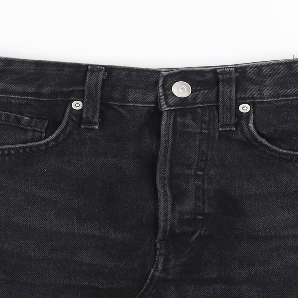 H&M Womens Black  Denim A-Line Skirt Size 8