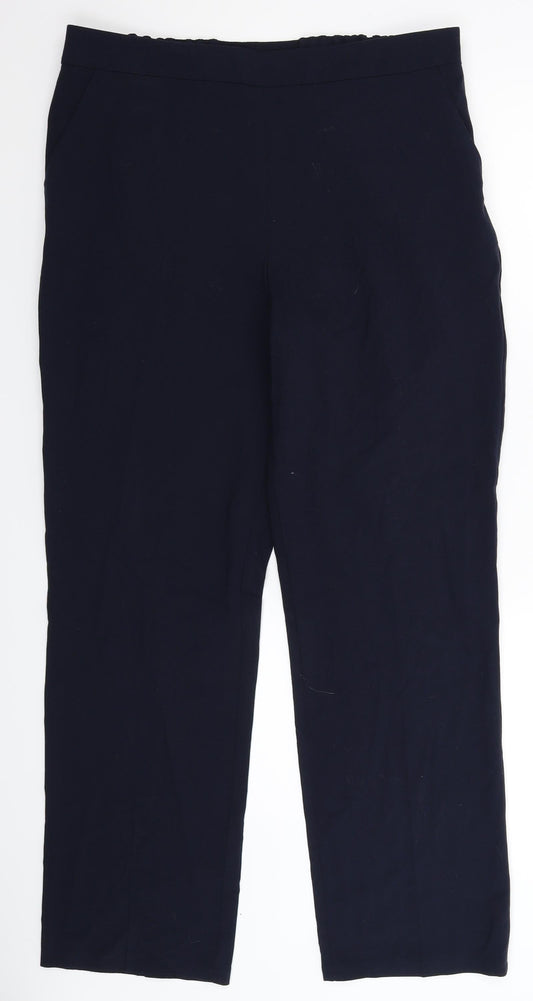 Womens UK Size 14 Marks and Spencer Regular Fit  Blue Trousers