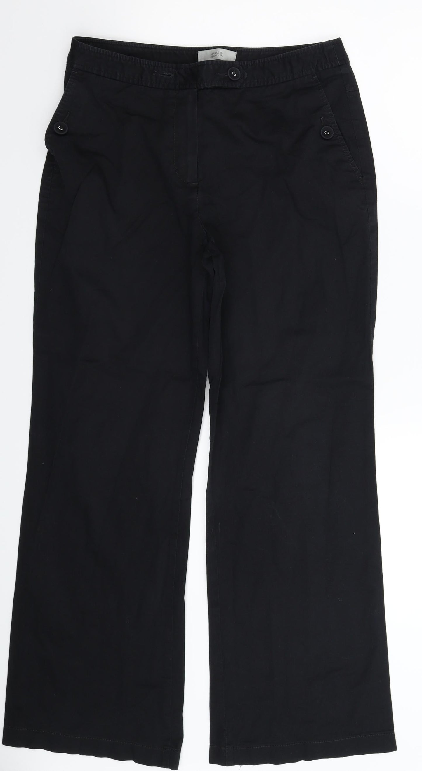Womens UK Size 10 Marks and Spencer Regular Fit  Blue Trousers