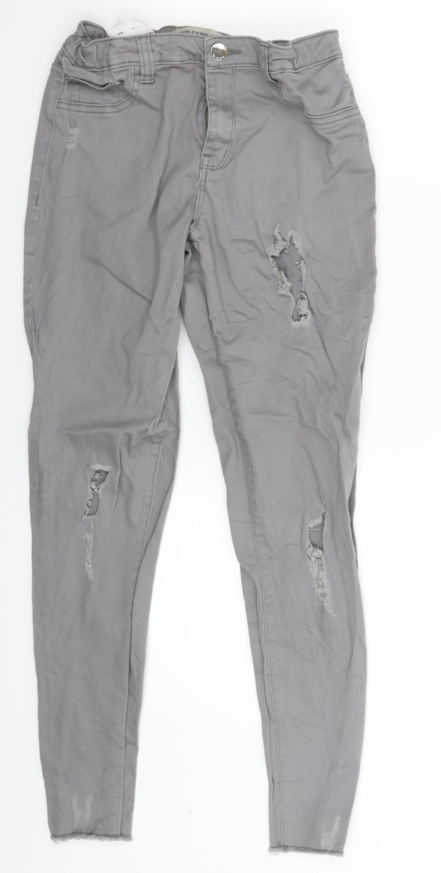 Denim & Co. Girls Grey  Denim Skinny Jeans Size 12-13 Years