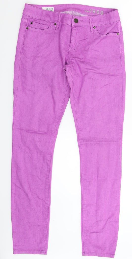 Gap Womens Purple  Denim Skinny Jeans Size 26 in L32 in