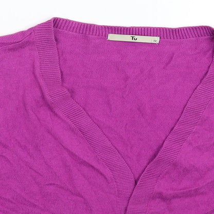 TU Womens Purple  Knit Pullover Jumper Size 12