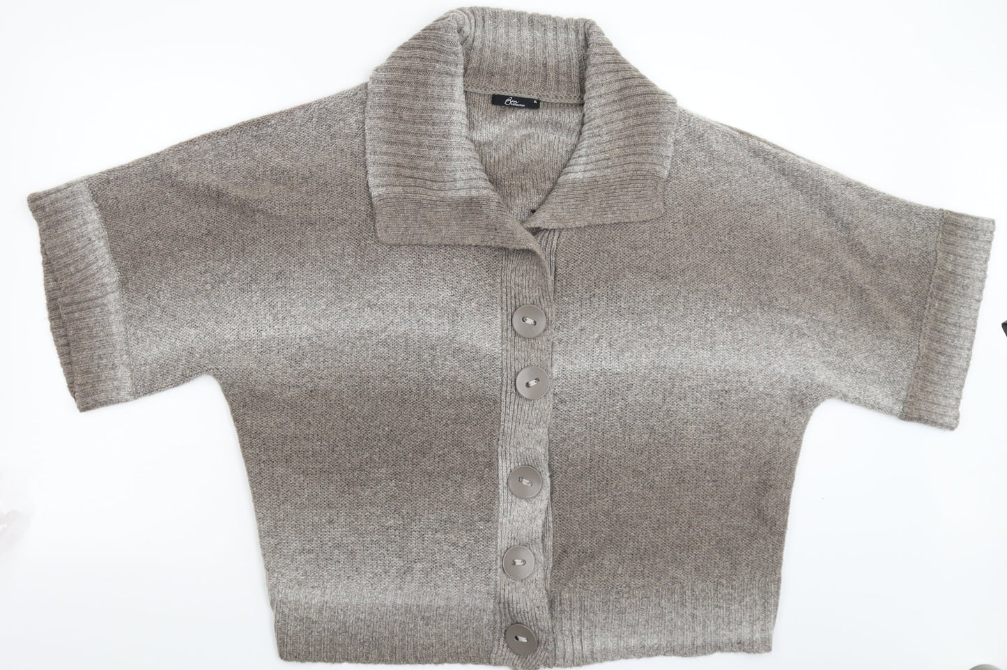 BM Womens Grey  Knit Cardigan Jumper Size XL