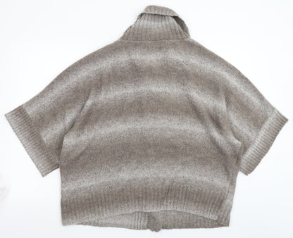 BM Womens Grey  Knit Cardigan Jumper Size XL