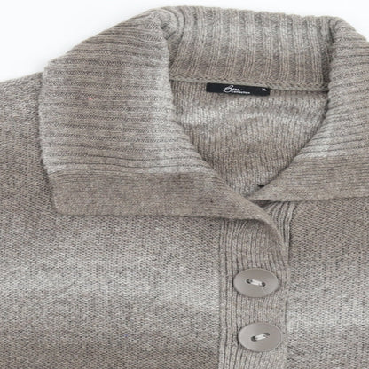 BM Womens Grey  Knit Cardigan Jumper Size XL