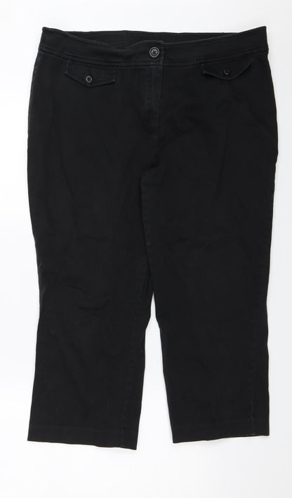 AMARANTO Womens Black   Trousers  Size 18 L21 in