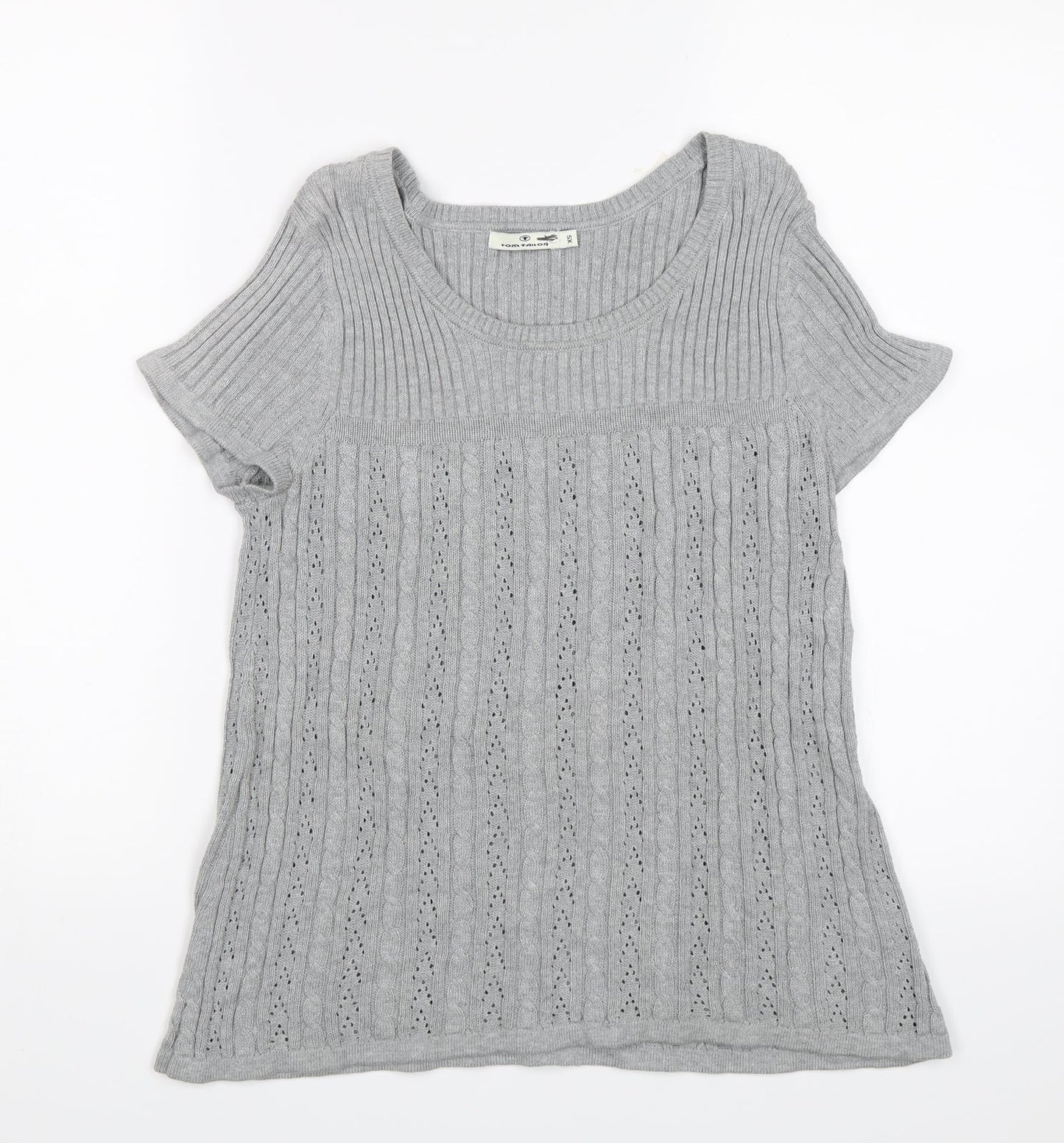 Womens UK Size XS TOM TAILOR Grey Jersey Blouse