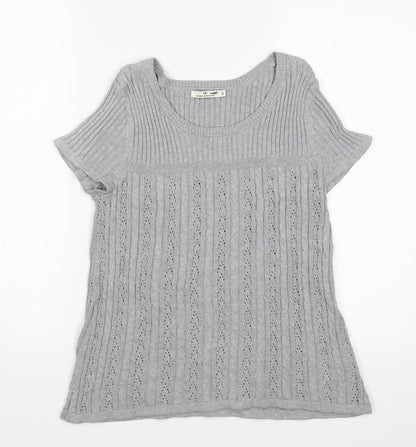 Womens UK Size XS TOM TAILOR Grey Jersey Blouse