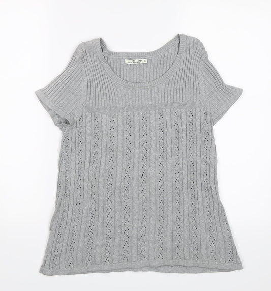 Womens UK Size XS TOM TAILOR Grey Jersey Blouse