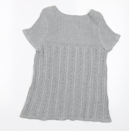 Womens UK Size XS TOM TAILOR Grey Jersey Blouse