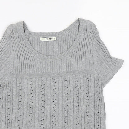 Womens UK Size XS TOM TAILOR Grey Jersey Blouse
