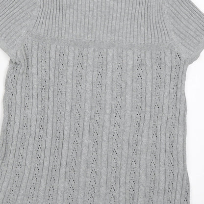 Womens UK Size XS TOM TAILOR Grey Jersey Blouse