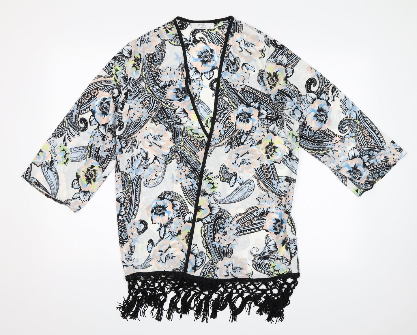 Wallis Womens White Floral  Shrug Jumper Size M