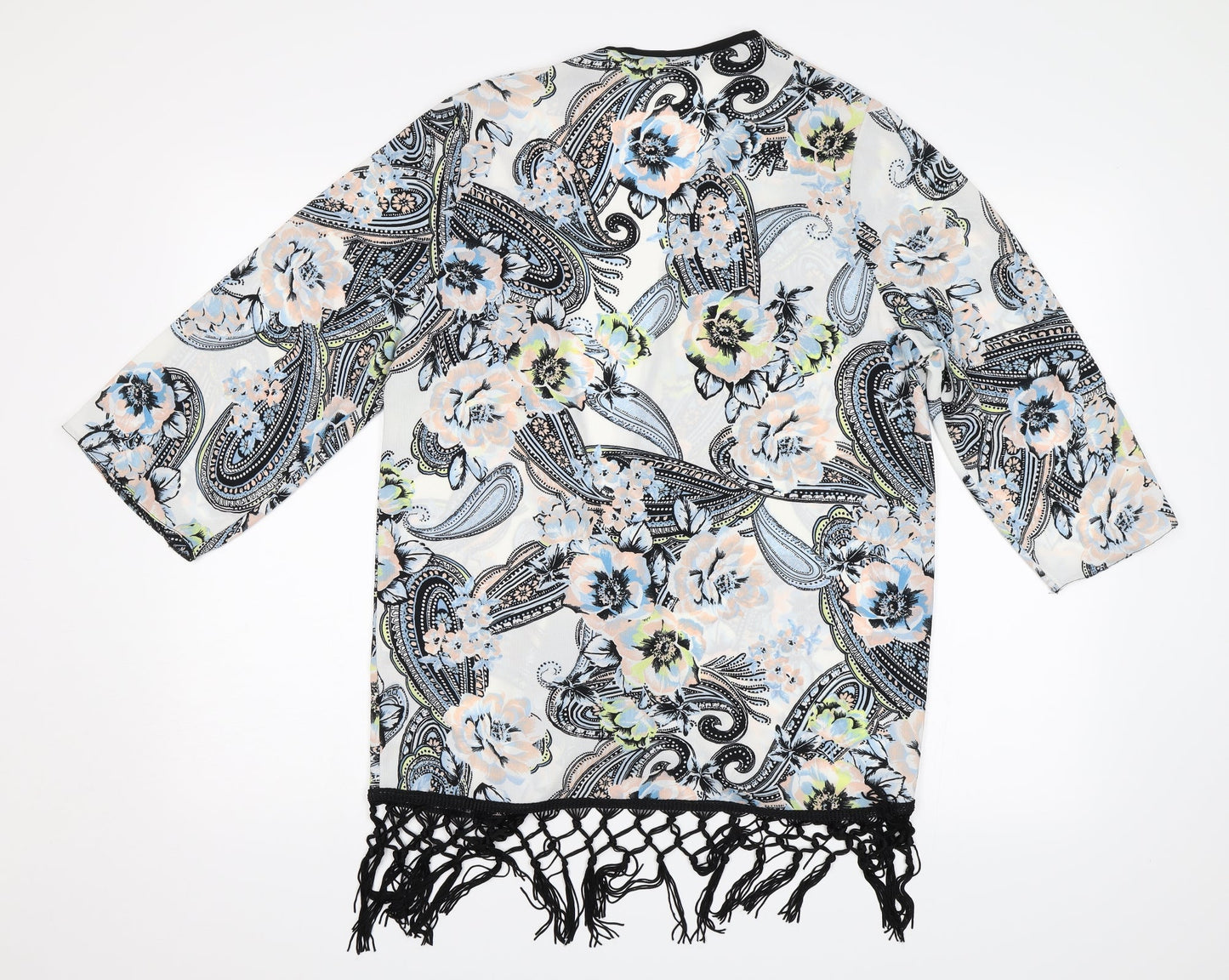 Wallis Womens White Floral  Shrug Jumper Size M