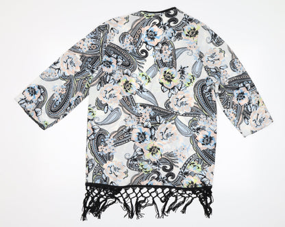 Wallis Womens White Floral  Shrug Jumper Size M