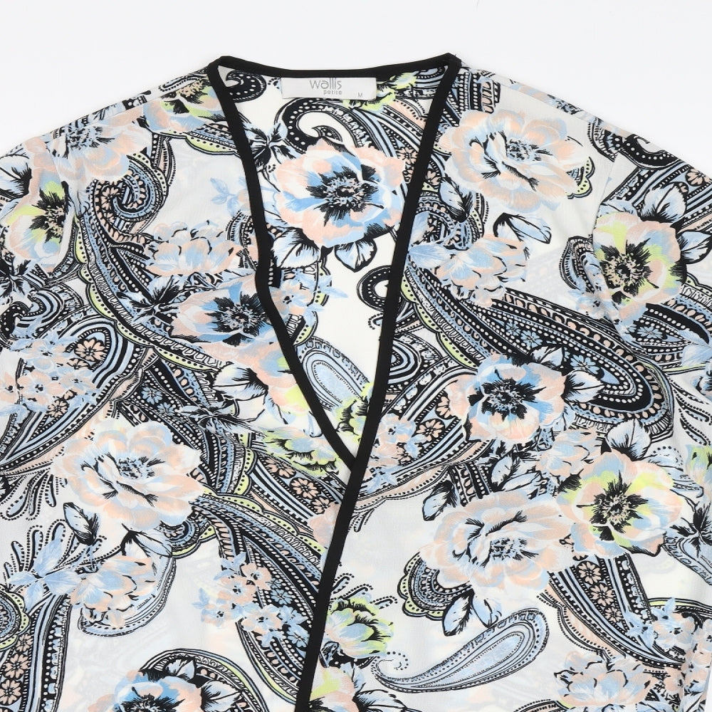 Wallis Womens White Floral  Shrug Jumper Size M