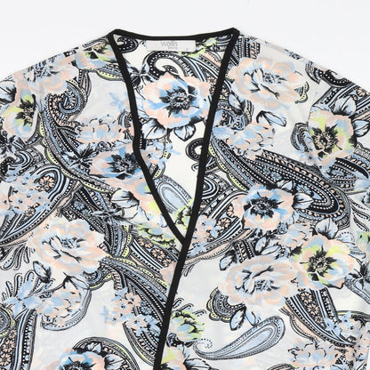 Wallis Womens White Floral  Shrug Jumper Size M