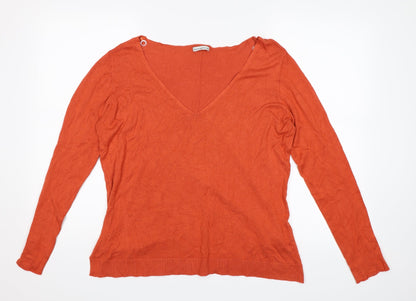 Womens UK Size 2XL Encuentro Orange Jersey Blouse