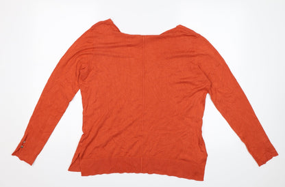 Womens UK Size 2XL Encuentro Orange Jersey Blouse