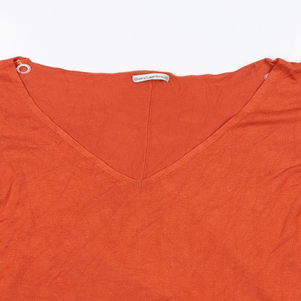 Womens UK Size 2XL Encuentro Orange Jersey Blouse