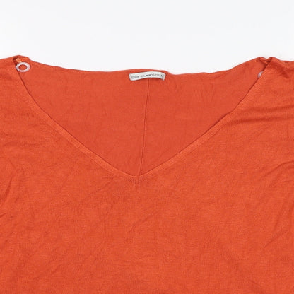 Womens UK Size 2XL Encuentro Orange Jersey Blouse