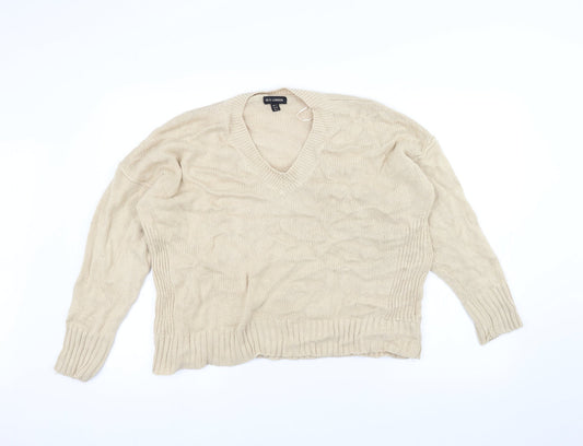 QED London Womens White  Knit Pullover Jumper Size M