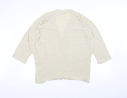 BM Womens White  Knit Jacket Coatigan Size XL