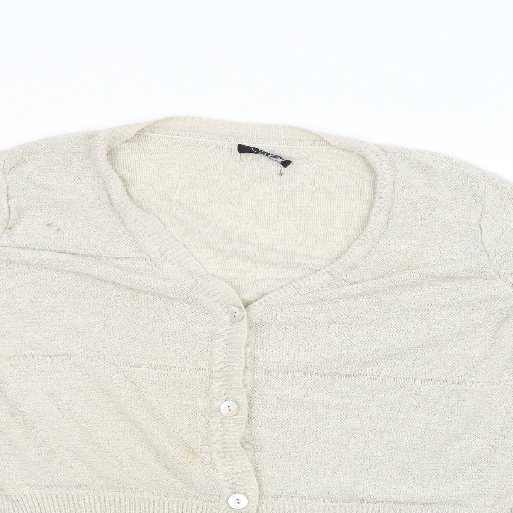 BM Womens White  Knit Jacket Coatigan Size XL