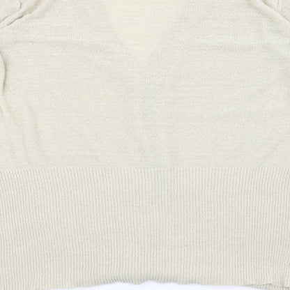 BM Womens White  Knit Jacket Coatigan Size XL